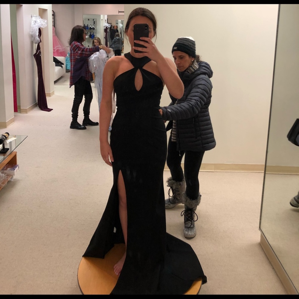PROM!! Zoey Grey Black Gown Slit Style #31128